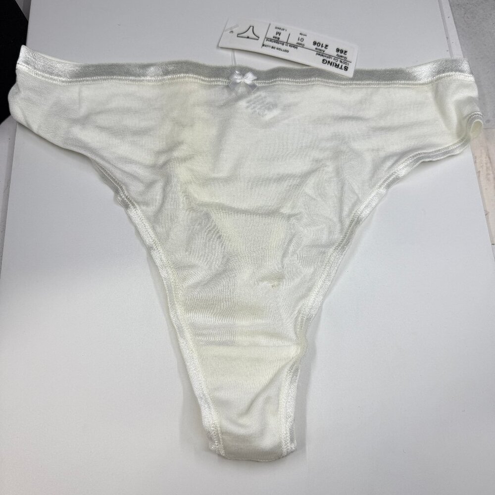 Zimmerli Switzerland 100% Cotton White Size Medium String Underwear *Check Descr